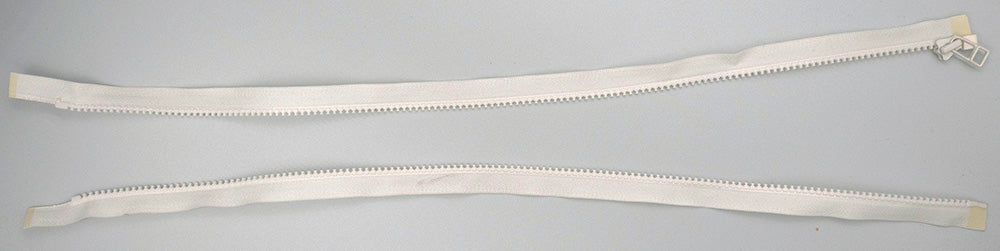 Plastic Zipper: 2-Way / Open End / Plastic Teeth / Regular Head / Teeth & Tape Colour is Eggshell White