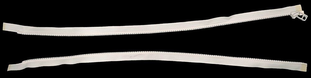 Plastic Zipper: 2-Way / Open End / Plastic Teeth / Regular Head / Teeth & Tape Colour is Eggshell White