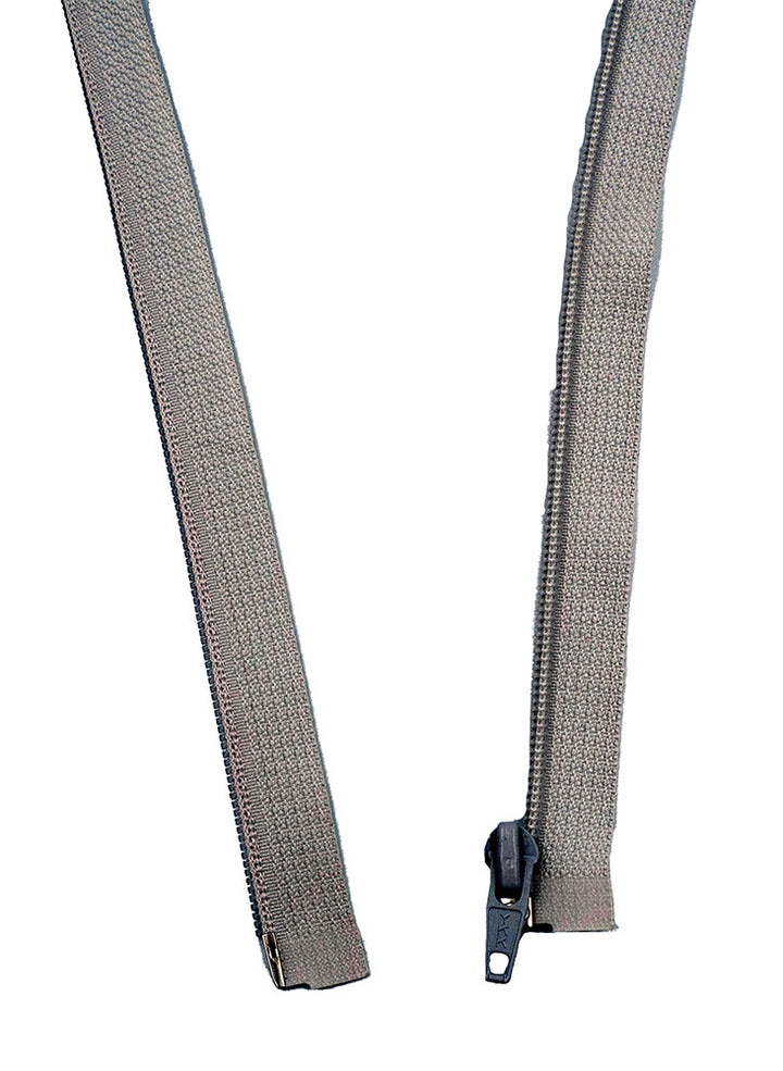 Coil Zipper: Open End / Nylon Teeth / Regular Head / Teeth & Tape Colour is Grey